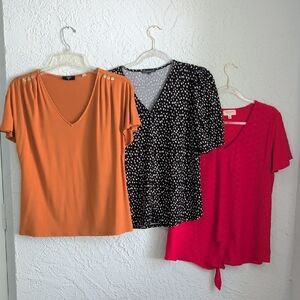 Women's Blouse Bundle - Orange/Rust, Black, and Red